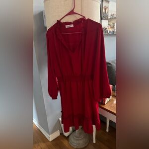 Red dress , elastic waist stretchy ,